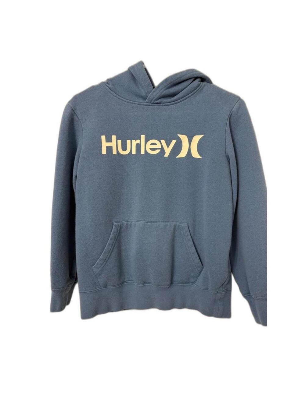 Hurley Kid's Blue and White Hoody Size LG
